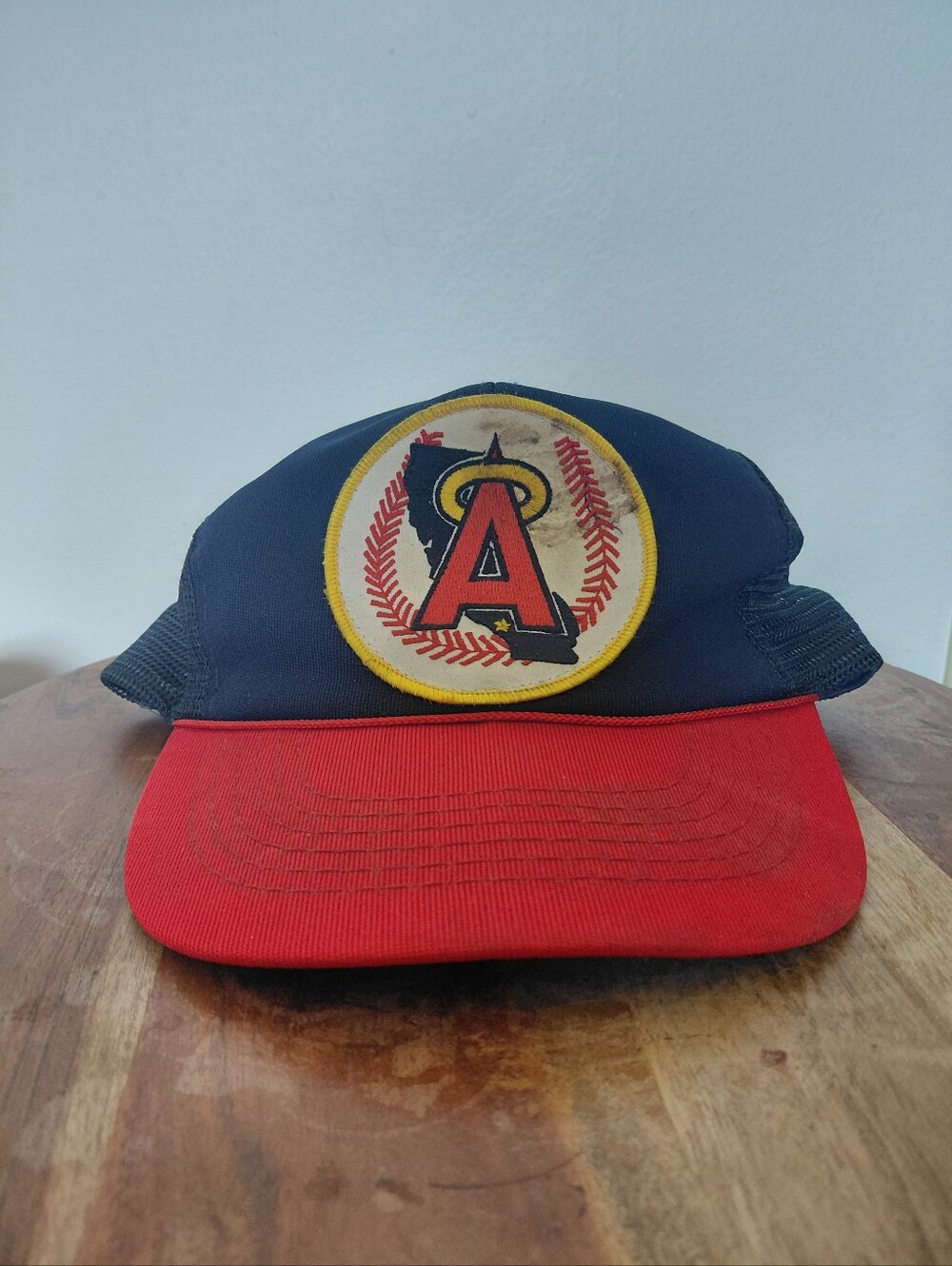 VINTAGE 80's Anaheim Angels Baseball Coca Cola Navy Blue & Red Hat OS